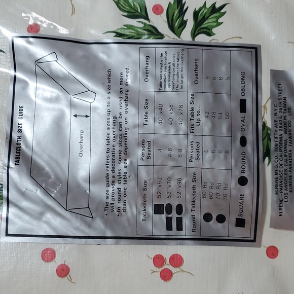 52" x 90" Oblong Flannel back Tablecloth Vintage unopened Holiday - Picture 4 of 6